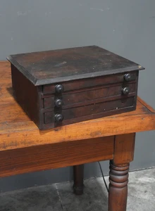 Antique Watchmakers 3 Drawer Storage Wood Cabinet Watch Crystals Apothecary VTG - Picture 1 of 24