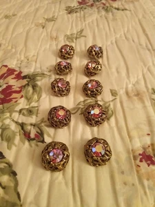 Beautiful set of ten  aurora borealis buttons - Picture 1 of 6