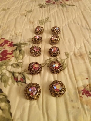 Beautiful set of ten  aurora borealis buttons - Image 1 of 4