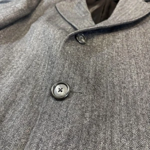 Vintage Hart Schaffner & Marx Men’s Overcoat Size 42 Gray Herringbone Pure Wool - Picture 1 of 23