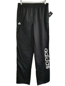 Adidas Unisex Boys Performance Logo Pants Black and White Unisex XL 18 - Picture 1 of 5