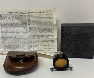 Vintage Kodak Kodachrome Camera Filter for Daylight Type A Orange w/ Orig Case - Image 1 of 4