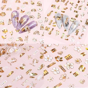 Nageldesign selbstklebender Sticker Nägel Blumen Kunst Farbverlauf Zubehör Nailart - Bild 1 von 22