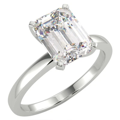 1.67 Ct Emerald Cut VS2/D Solitaire Diamond Engagement Ring 14K White Gold - Image 1 of 4