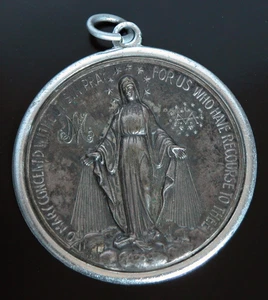 Vintage Silber Anhänger Wundertätige Medaille der Heiligen Jungfrau Maria 1830 - Bild 1 von 3