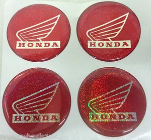 ST032 SET OF 4 RED BUTTON STICKERS DECALS FOR PIT / DIRT BIKES / SWEGWAY - Picture 1 of 2