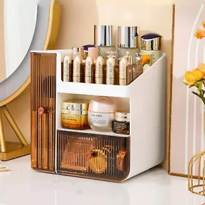 Gerippt Stilvoll Beauty Kosmetik Organizer Make-up Schubladen Tablett Vitrine Etui - Bild 1 von 7
