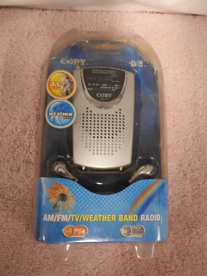 NOS Coby CX-17 Portable AM/FM/TV/Weather Band Pocket Radio - Image 1 of 4