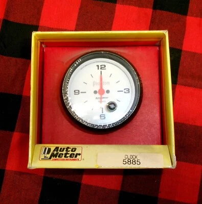 AUTO METER PHANTOM ANALOG CLOCK GAUGE 5885 - Image 1 of 2