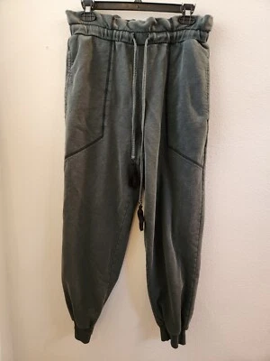 7 For All Mankind Gray Paperbag Drawstring Sweatpants Joggers High Waisted Sz M - Image 1 of 4