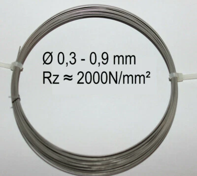 Federstahldraht V2A Edelstahl 0,25-0,9 mm 10-20m Federdraht rostfreier Draht 302 - Bild 1 von 4