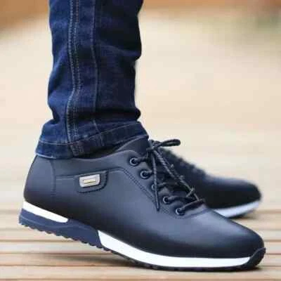 Marca Para hombres Zapatos Informales Cuero PU Negocios Hombres Zapatos Cálidos Hombre Zapatos de Tablero para Foto 1 de 4