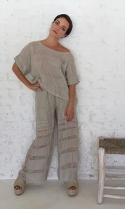 LA BOTTEGA DI BRUNELLA Pants Size Small Olive Wide Leg Ankle - AS NEW - Picture 1 of 4