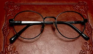 Round black full rim metal glasses frames 49-20-142 - Picture 1 of 4