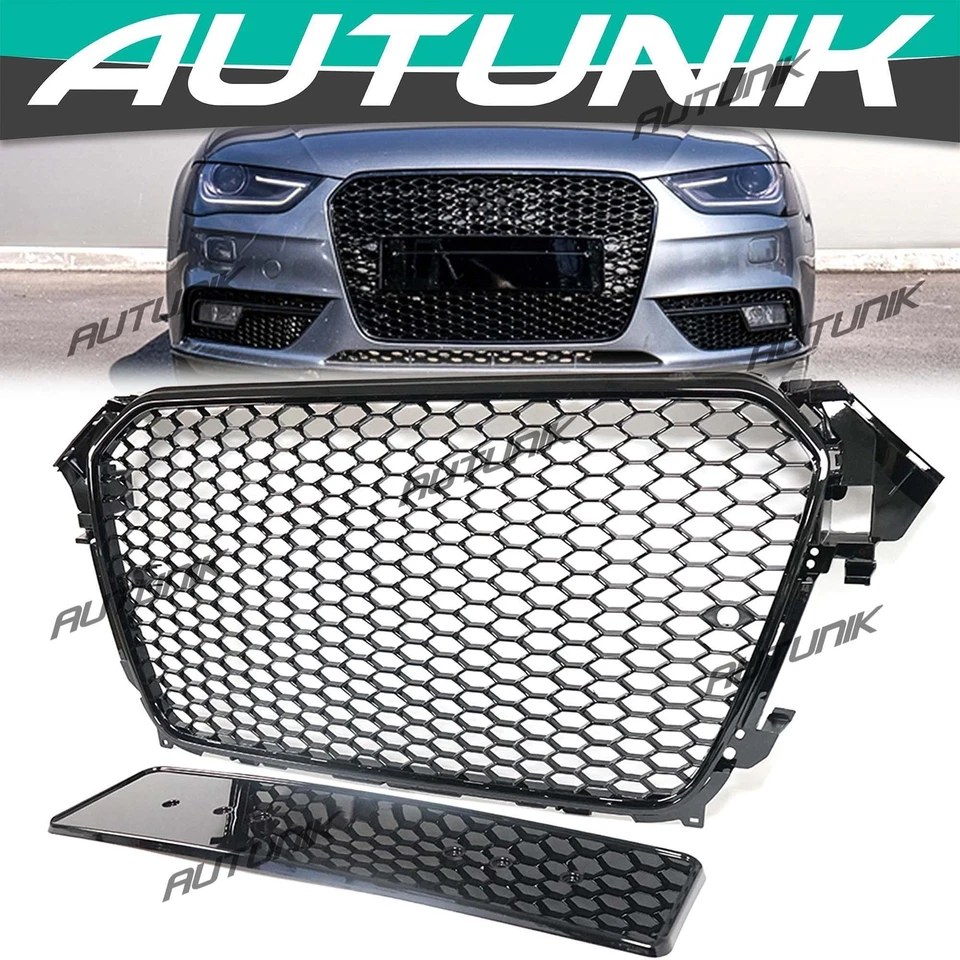 RS4 Style Honeycomb Front Bumper Grille Grill for Audi A4 B8.5 S4 2013-2016 Foto 1 de 4