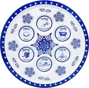 Seder Plate Passover Plate Melamine Renaissance Design Passover Seder Plates - Picture 1 of 12