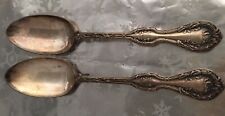 ❤️2 Antique Spoons Silver plated Pat ‘05 Acorn Oak Leaf Sheraton 8”