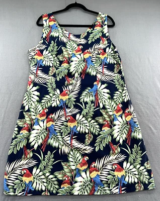 Vestido Pullover Aloha Republic Para Mujer Talla 2XL Loros Tropicales Hawaianos Sin Mangas Foto 1 de 4