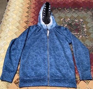 Hurley Shark head Hoodie Boys Sz Large 10-12 VG Condition - Picture 1 of 5