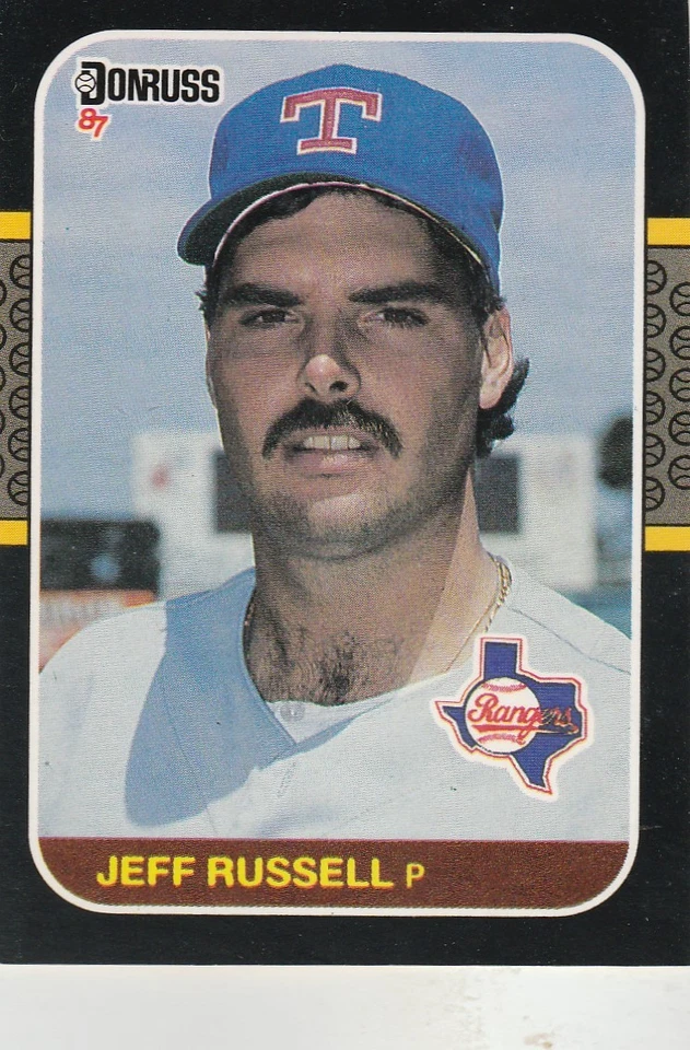 FREE SHIPPING-MINT-1987 Donruss Texas Rangers Baseball Card #550 Jeff Russell - Image 1 of 1