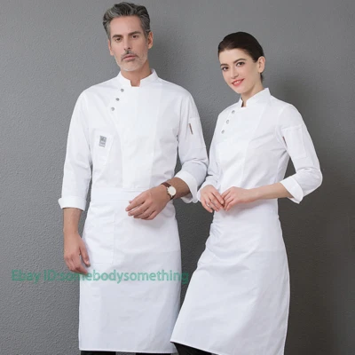 Mens Women Long Sleeve Chef Uniform Restaurant Kitchen Cooking Waiter Chef Coat - Image 1 of 4