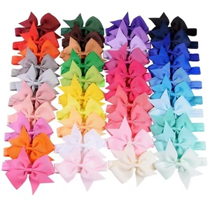 40pcs Baby Girls Hair Bows Headbands Grosgrain Ribbon Hair Band Accessories - Picture 1 of 9