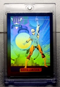 1992 DC Comics Hologram Card GREEN LANTERN. FREE ONE-TOUCH-HOLDER - Picture 1 of 2
