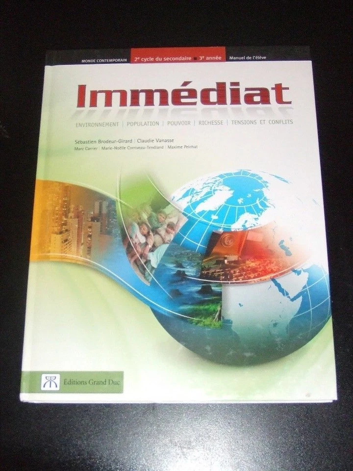 IMMEDIAT Monde Contemporain 2e cycle du secondaire manuel de l'eleve French 2009 - Image 1 of 1