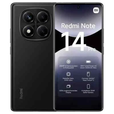 XIAOMI REDMI NOTE 14 PRO 4G DUAL SIM 12GB 512GB NERO NFC AI 120HZ  GARAN ITALIA - Immagine 1 di 4