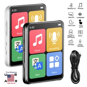 Bluetooth 5.0 Touch Screen MP3 Player MP4 Media HiFi FM Radio Recorder Speaker - Picture 1 of 13