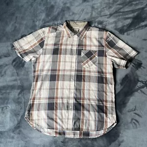 Volcom Mens Short Sleeve Button Up Plaid Casual Collar Shirt Large - Picture 1 of 9