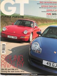 ISSUE 6 GT PURELY PORSCHE MAGAZINE MAY 2002 911 964 RS 996 GT3 TWIN TEST 