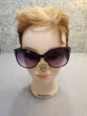 falls creek sunglasses, Large Round Lens, Black And Pink Frames With Rhinestones - Image 1 of 4