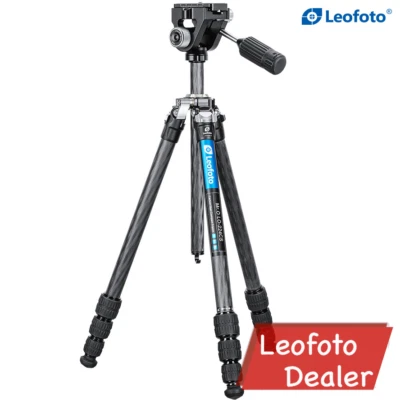 Leofoto LO-224CS+SW-02 Carbon Fiber Tripod + 2-Way Pan Head Kit for Binoculars - Image 1 of 4