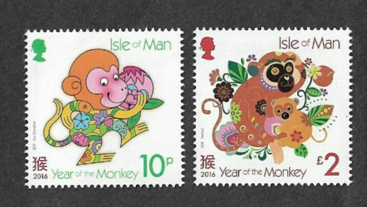 Isla de Man - Juego Año del Mono mnh 2016 Foto 1 de 1