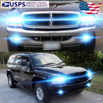 For Dodge Durango 1998-2000 LED Headlight Bulbs Hi/Lo Beam + Fog Light Bulbs GL - Image 1 of 4