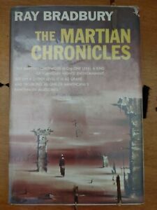 THE MARTIAN CHRONICLES by Ray Bradbury HCDJ c1958  SciFi Classic,  library book