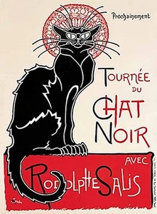 Chat Noir small steel sign  200mm x 150mm - Picture 1 of 1