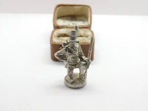 Cast Sterling Silver Miniature 19th Century Soldier Figurine Antique c1940 - Picture 1 of 5