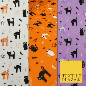 Tela de polialgodón estampada en Halloween Scary Cats Stars Lightning 45" de ancho - Imagen 1 de 13