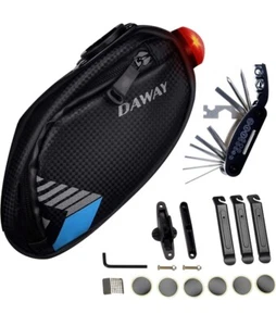 Bolsa de sillín de bicicleta con luz trasera accesorios de bicicleta con juego de herramientas Daway A36 - Imagen 1 de 9
