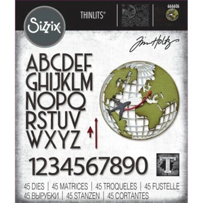 Tim Holtz Sizzix Thinlits Die ~ VAULT WORLD TRAVEL ~ 666606 - Image 1 of 4
