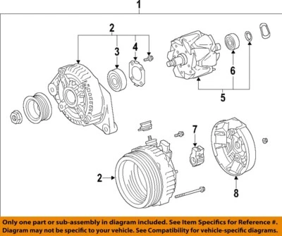 Alternador usado compatible con: Lexus RX330 2005 130 amperios grado A Foto 1 de 2