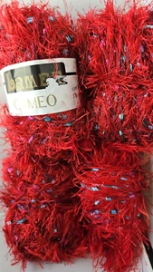LA MER MIX YARN-MULTI COLOR RED CAMEO - POLYESTER/ACRYLIC- 50g. 4 SKEINS - Picture 1 of 5