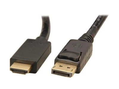 DISPLAY PORT DP TO HDMI MALE LCD PC HD TV LAPTOP AV CABLE ADAPTOR 2MTR - Image 1 of 2