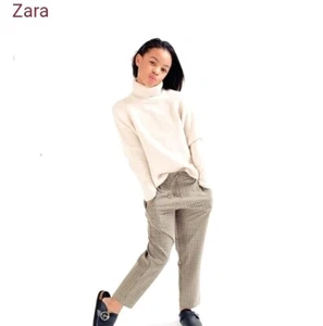 ZARA KIDS STRAIGHT FIT PLAID PANTS - Picture 1 of 12