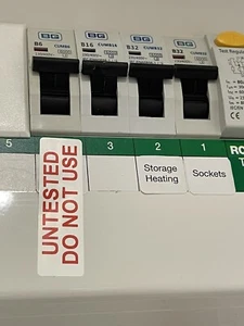 UNTESTTED DO NOT USE - CONSUMER UNIT - Electrical Safety Warning Labels - Picture 1 of 8