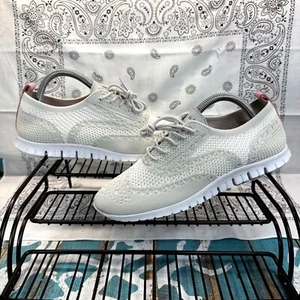 Cole Haan ZeroGrand W24030 Women's Size 7B Sneaker Oxford Shoes White/Gray Knit - Picture 1 of 10