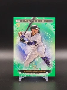 2024 Topps Inception Hunter Goodman #93 verde (RC) Rookie Rockies - Foto 1 di 2