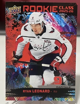 RYAN LEONARD  2025-26 Upper Deck Series 1 Hockey Jumbo Box RED ROOKIE CLASS RC - Image 1 of 2